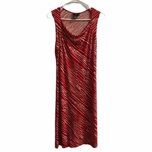 BCBGMAXARIA Red Sleeveless Striped Print Dress